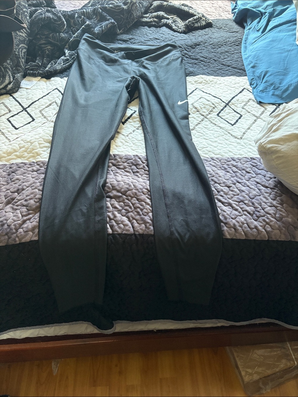 Nike Black Leggings with White Swoosh